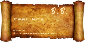Brausz Berta névjegykártya